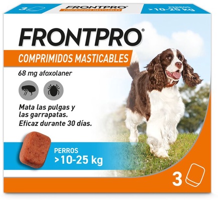 FrontPro Masticables Antiparasitario 10-25 Kg Caja 3 Unidades